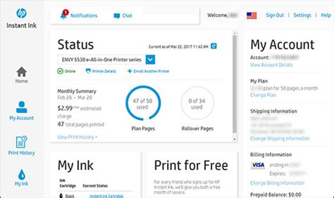 instant ink account sign in